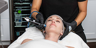 Woman having an hydrofacial treatment at Sunflower Spa